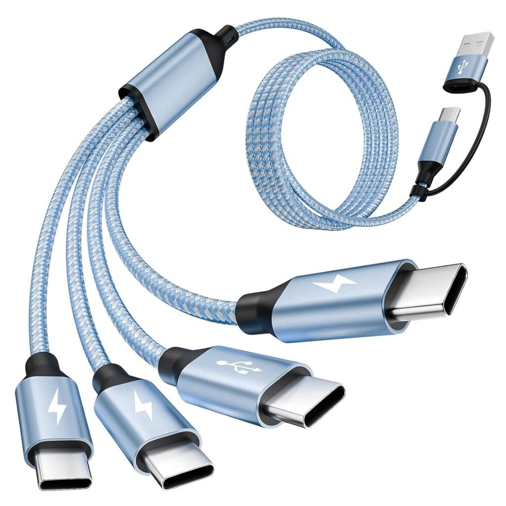 USBC to USBC Cable, 4 in 1 USB C Multi Charging Cable for Multiple Devices